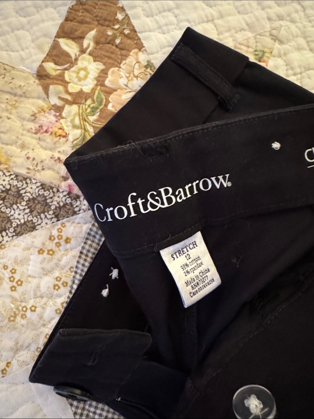 Croft & Barrow Black Stretch Trousers